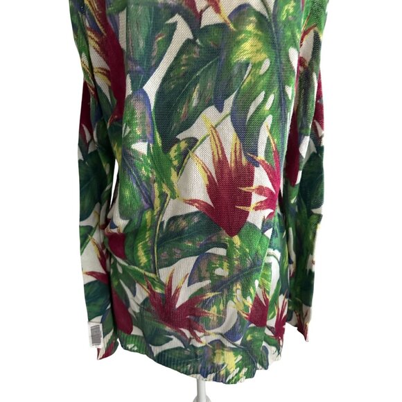 SHOW ME YOUR MUMU Tropical Knit Cold Shoulder Blouse Top Size Medium - Picture 2 of 8